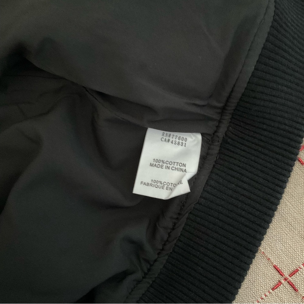 Sandrine Rose FREE PEOPLE Zip Bomber Black Denim Jacket Women’s Size Medium New - Picture 7 of 7